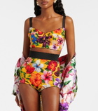 Dolce&Gabbana Floral silk-blend shorts