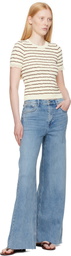 rag & bone Beige & Brown Chiara Stripe Crew T-shirt