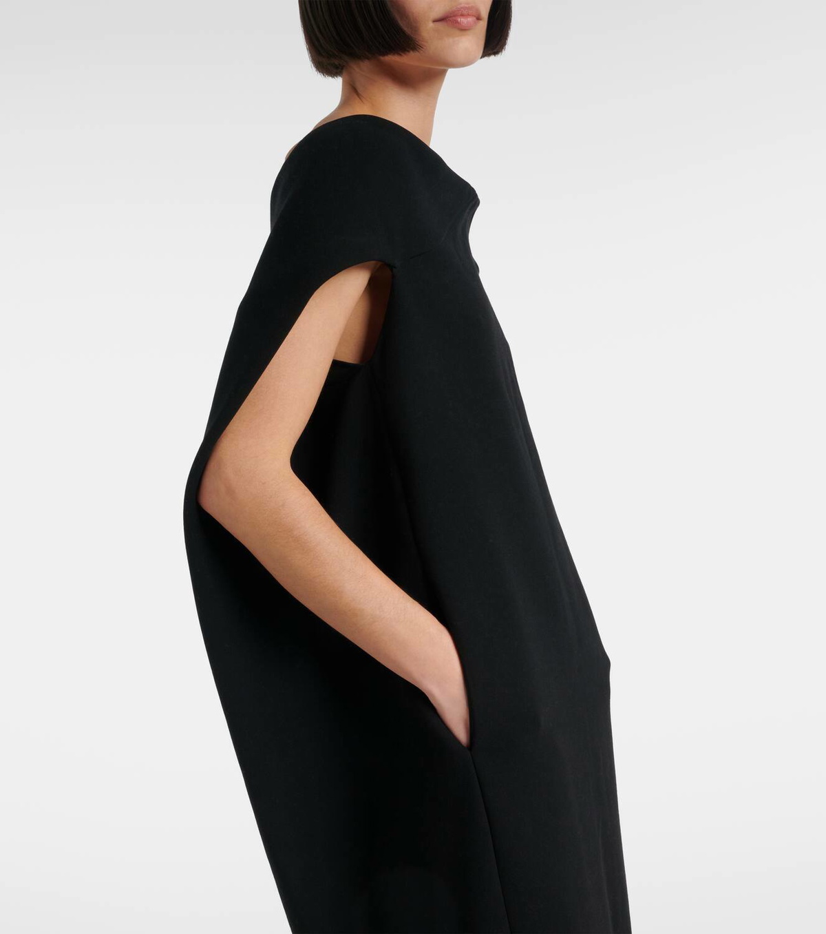 The Row Anitas draped wool-blend midi dress