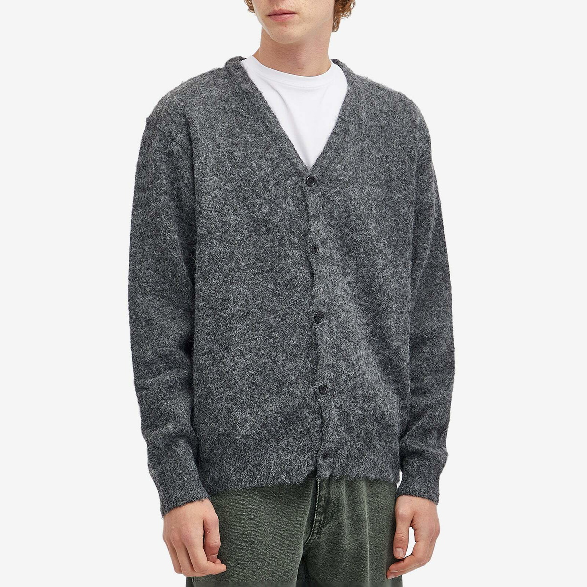 thisisneverthat Men's Fuzzy Cardigan in Charcoal thisisneverthat