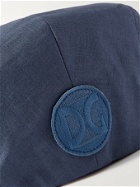 DOLCE & GABBANA - Logo-Appliquéd Linen Flat Cap - Blue