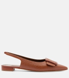 Manolo Blahnik Maylura croc-effect leather slingback flats