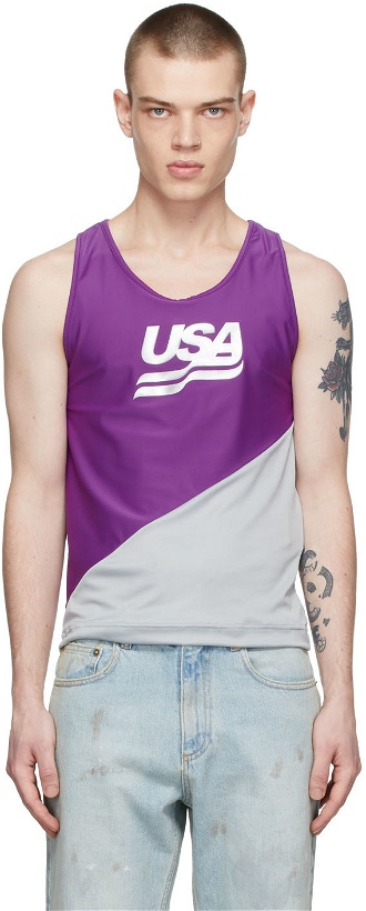 Photo: ERL Purple Polyester Tank Top