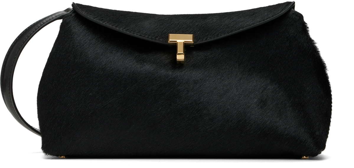 TOTEME Black T-Lock Pony Hair Clutch