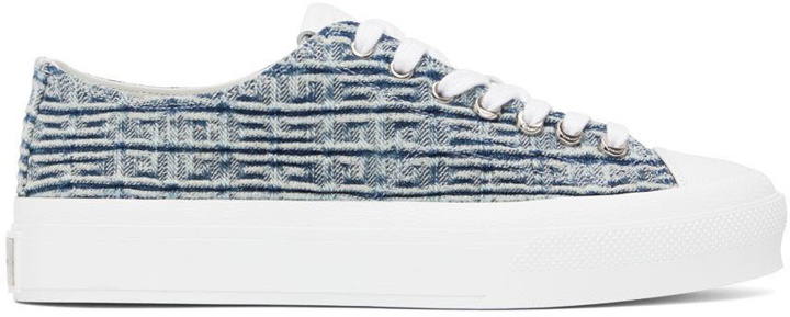Photo: Givenchy Blue 4G City Low-Top Sneakers