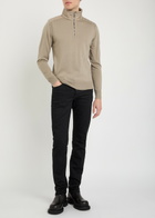 Belstaff Kilmington Quater-zip Knit Wool-blend Jumper Sand
