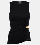 Loewe Pebble gathered cotton-blend top