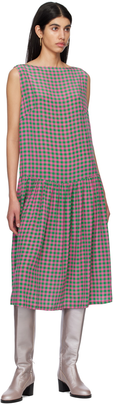 Caro Editions SSENSE Exclusive Pink & Green Heather Midi Dress