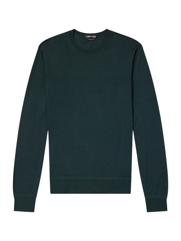 Photo: TOM FORD - Cashmere and Silk-Blend Sweater - Green