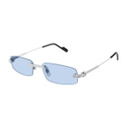 Cartier Eyewear Cartier Ct0535s Première De Cartier 005 Silver Light Blue Sunglasses