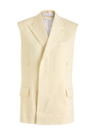 Helmut Lang Sleeveless Linen-blend Blazer Off White