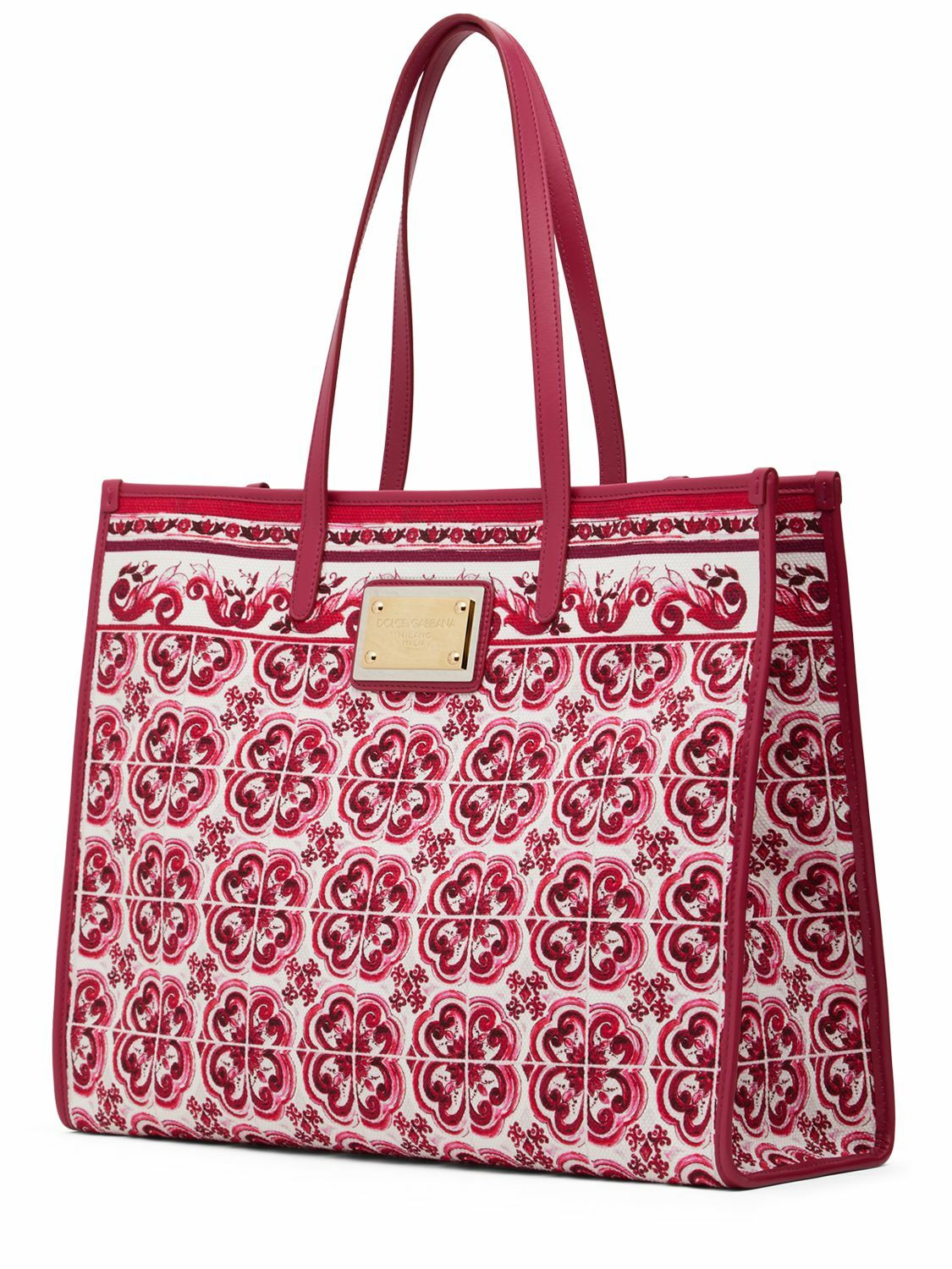 ◆春カラー◆【Dolce&Gabbana】Large Azulejos トートバッグ DOLCE & GABBANA - Large Azulejos Canvas Tote Bag Dolce & Gabbana