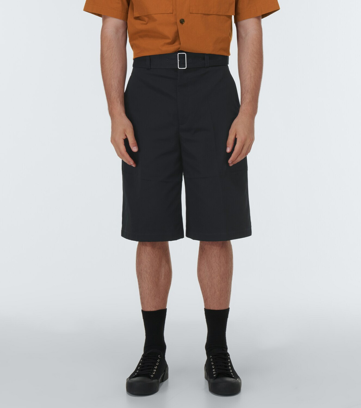 Jil Sander Wool gabardine belted shorts Jil Sander