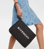 Givenchy Logo raffia clutch