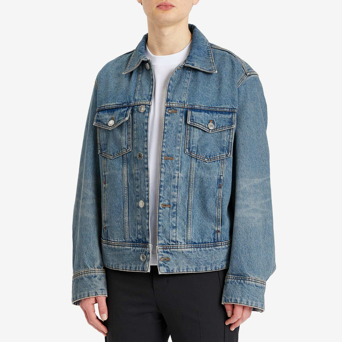 AMI Paris Men's Trucker Jacket in Blue