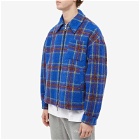 Cole Buxton Men's Flannel Overshirt in Blue/Red/Yellow