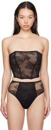 Fleur du Mal Black Bouquet Lace Corset Top