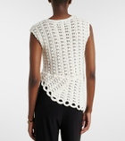 Loulou de Saison Saez asymmetric scalloped crochet top