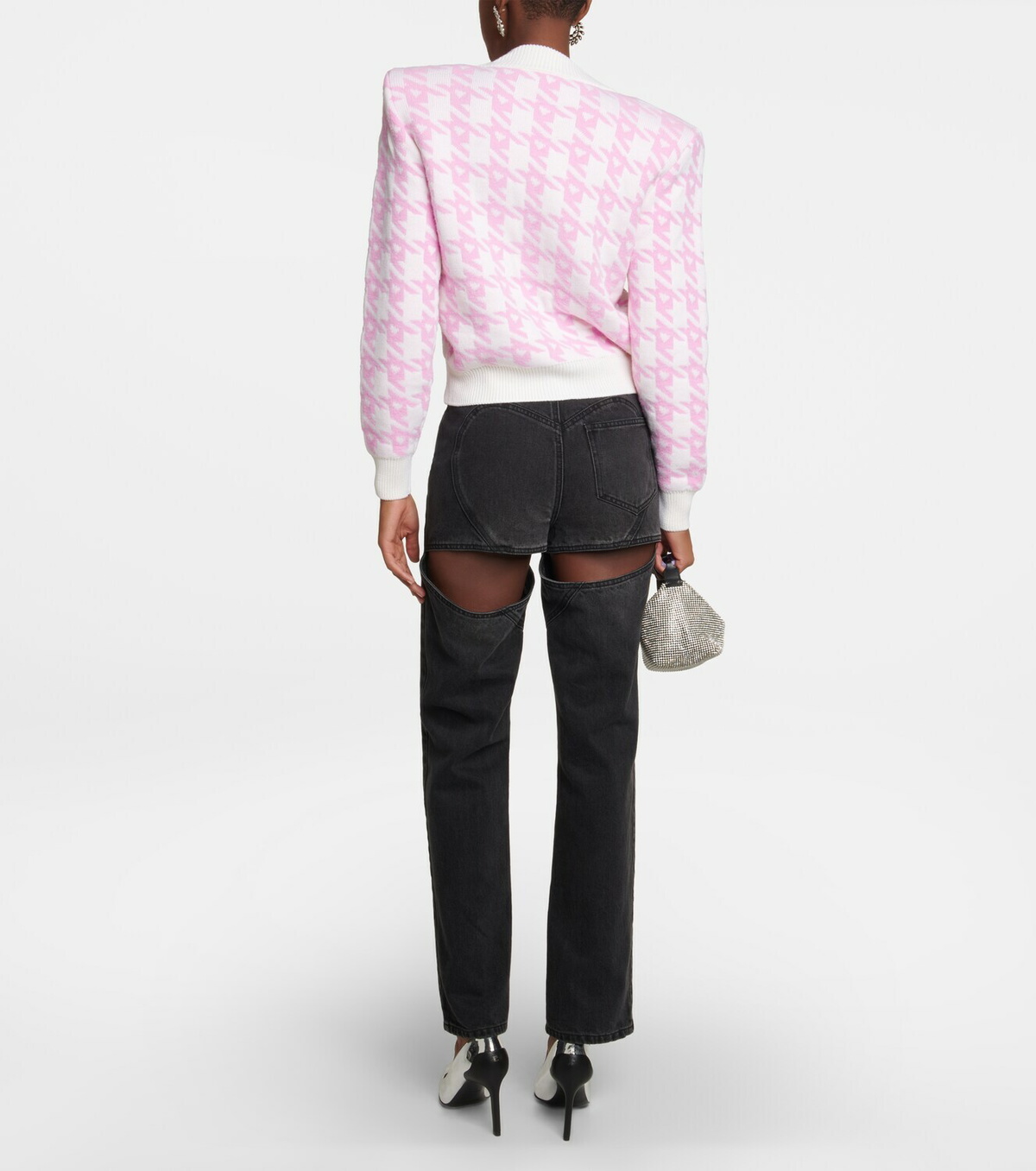 Area - Checked crop cardigan