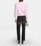 Area - Checked crop cardigan