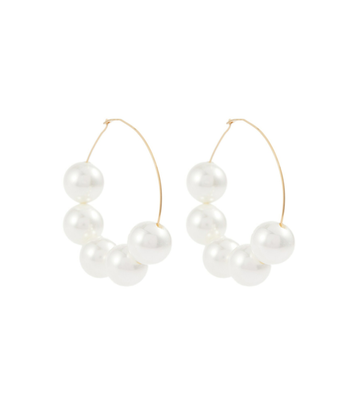 Jil Sander - Faux pearl-embellished hoop earrings Jil Sander