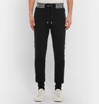 Balmain - Slim-Fit Tapered Logo-Trimmed Loopback Cotton-Jersey Sweatpants - Men - Black