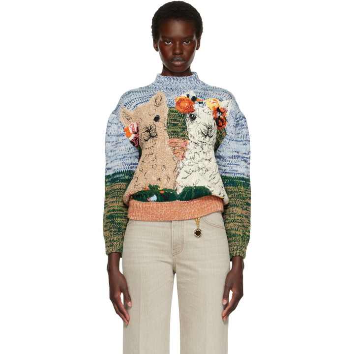 Photo: Stella McCartney Multicolor Alpaca Jacquard Knit Sweater