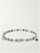 M. Cohen - Saguaro Sterling Silver, Agate and Cord Beaded Bracelet - White