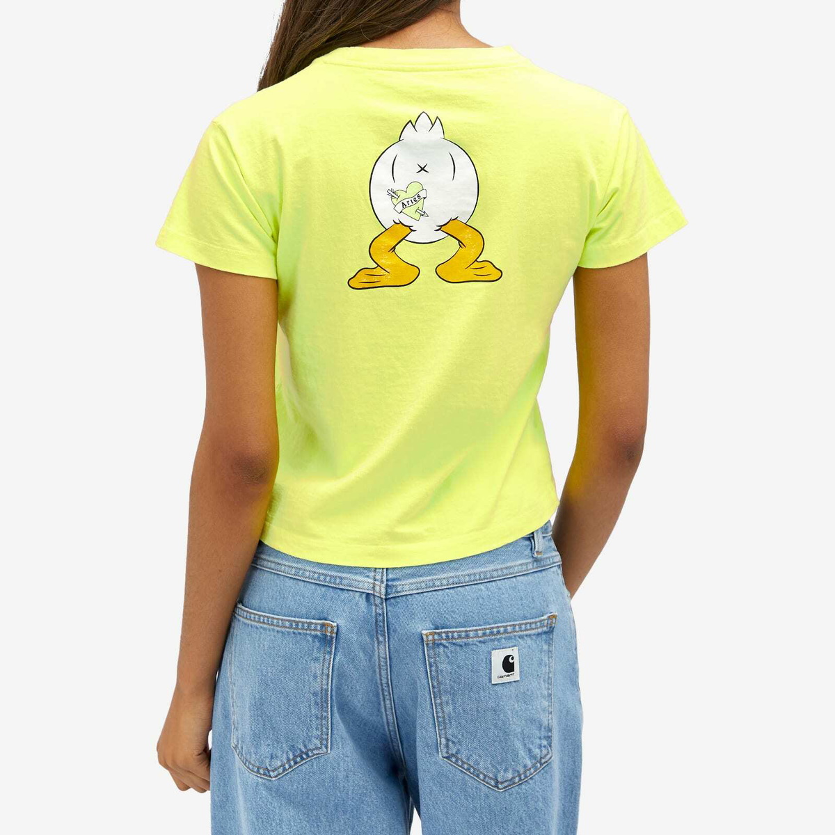 Aries Women's Baby Fit Fluoro T-Shirt in Safety Yellow 