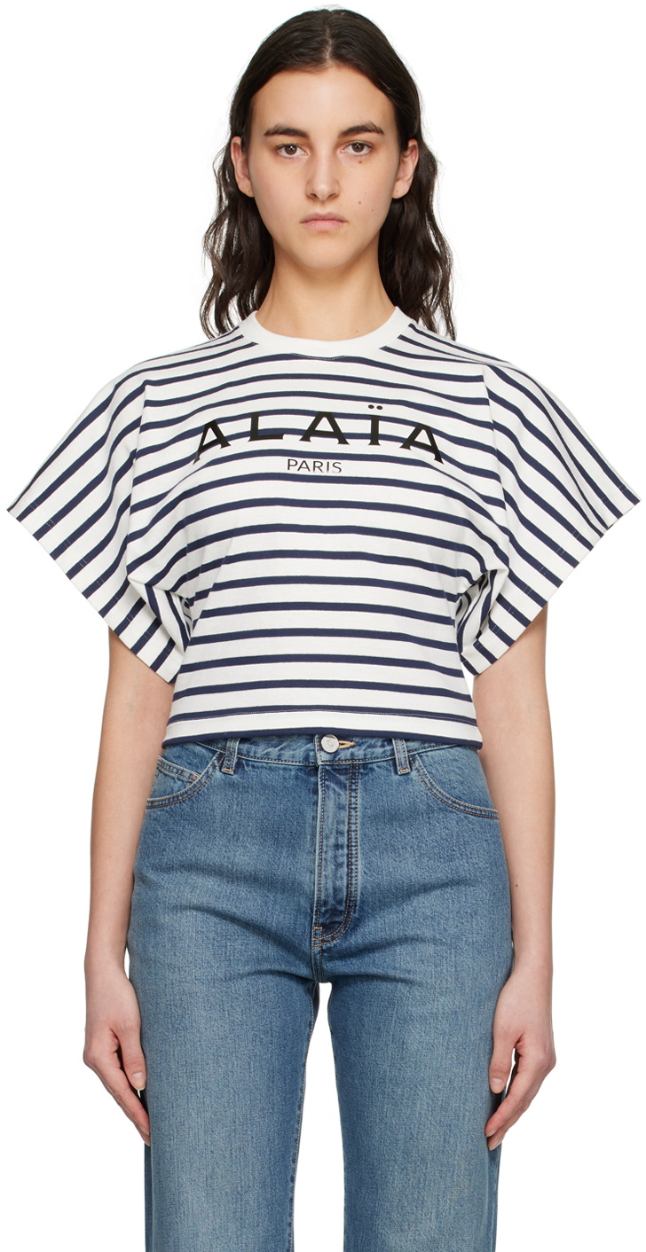 ALAÏA White Stripe T-Shirt