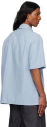 Maison Kitsuné Blue Relaxed Short Sleeve Shirt