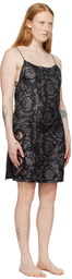 Versace Underwear Black Barocco Slip Dress