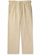 Cherry Los Angeles - Charro Straight-Leg Embroidered Cotton-Blend Twill Trousers - Neutrals