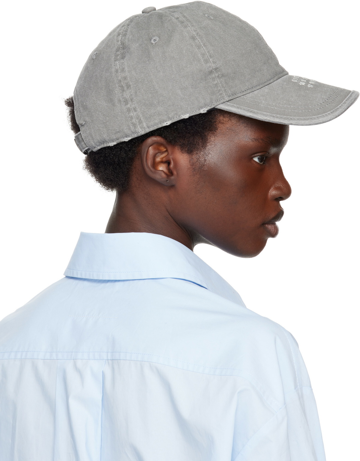 MM6 Maison Margiela Gray Embroidered Logo Cap