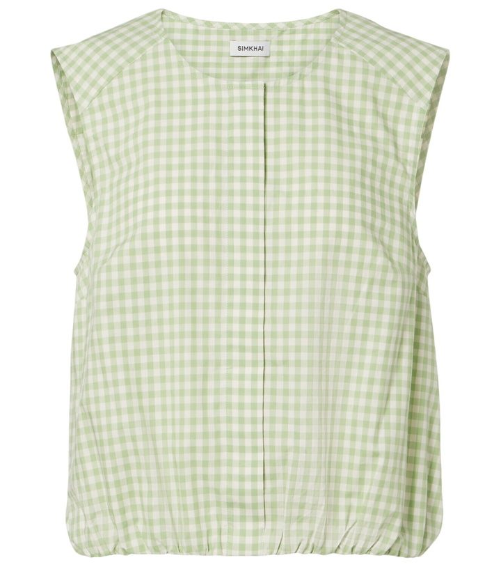 Photo: Simkhai Gingham cotton-blend top