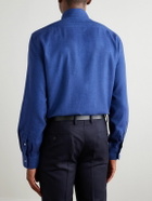 Brunello Cucinelli - Herringbone Cotton and Lyocell-Blend Shirt - Blue