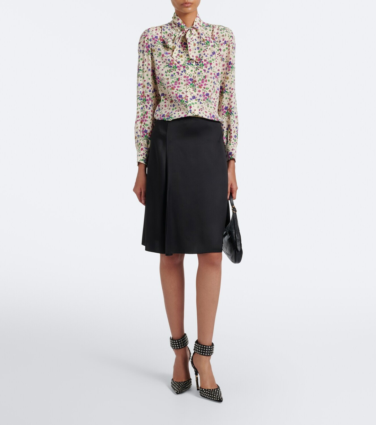 Gucci Castello embellished satin pumps
