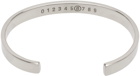 MM6 Maison Margiela Silver Brass Minimal Logo Cuff Bracelet