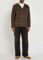 Our Legacy Checked Brushed Wool-blend Cardigan Multicoloured 1