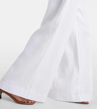 Staud Sasha pleated linen wide-leg pants