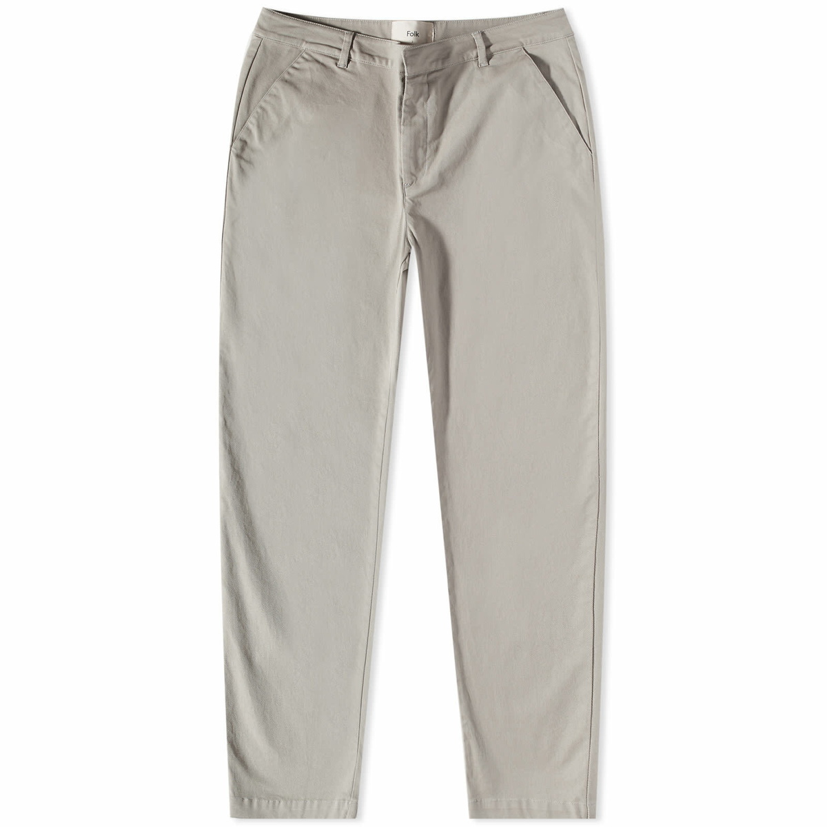 Folk Men's Seersucker Relaxed Pant in Warm Grey Twill Folk