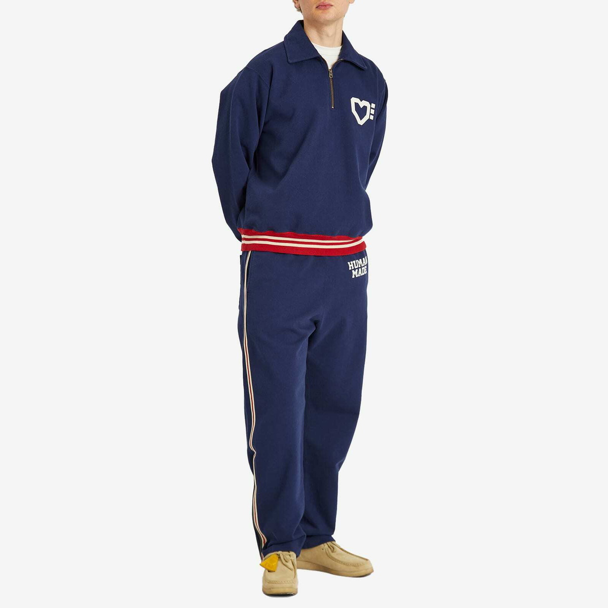 Human Made Men's Half-Zip Heart Sweatshirt in Navy Human Made