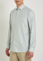 Eton Houndstooth Cotton-twill Shirt Light Green