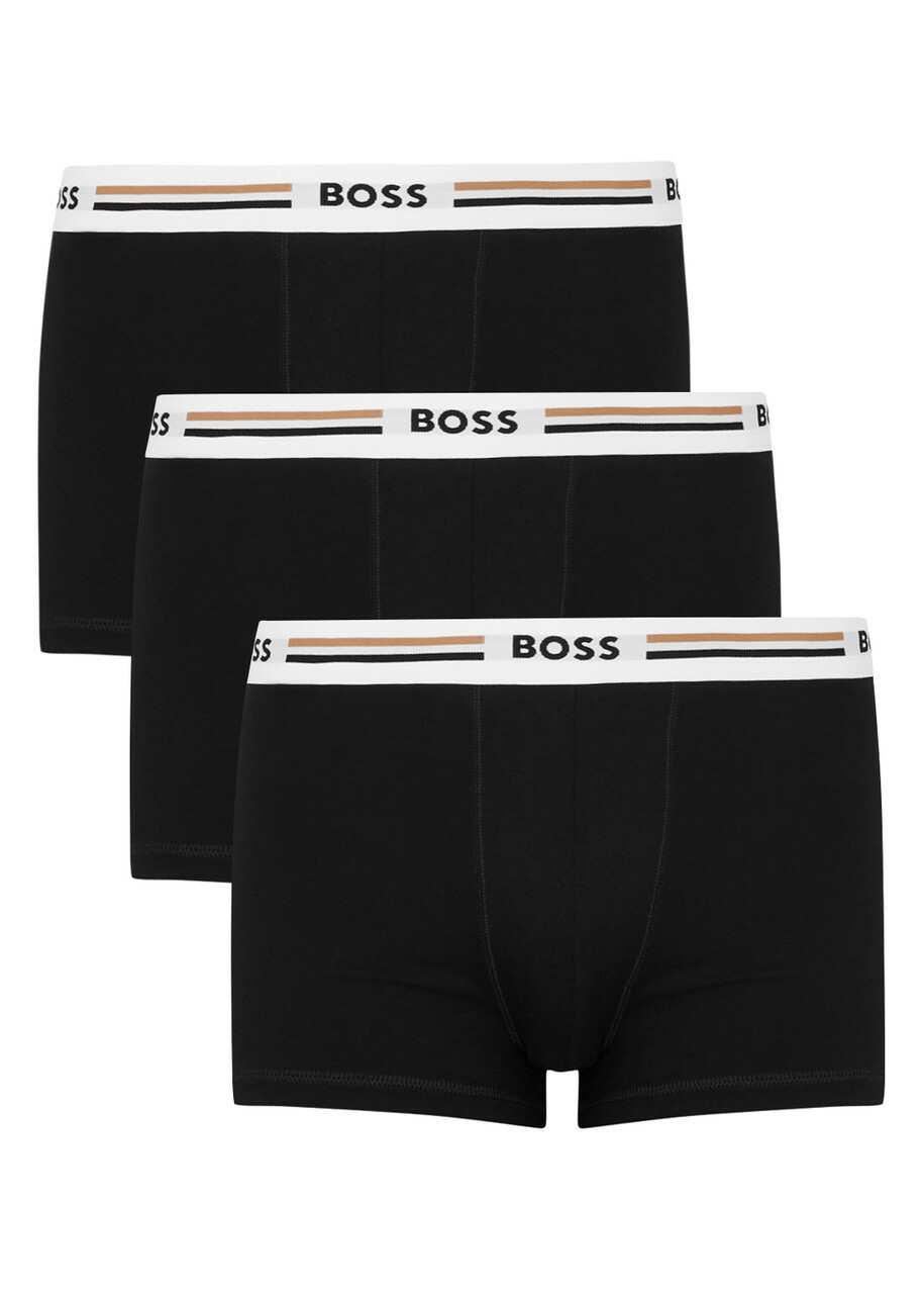 Boss Revive Stretch-jersey Trunks set of Three Black BOSS