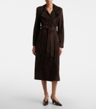 Nour Hammour Winona belted suede wrap coat