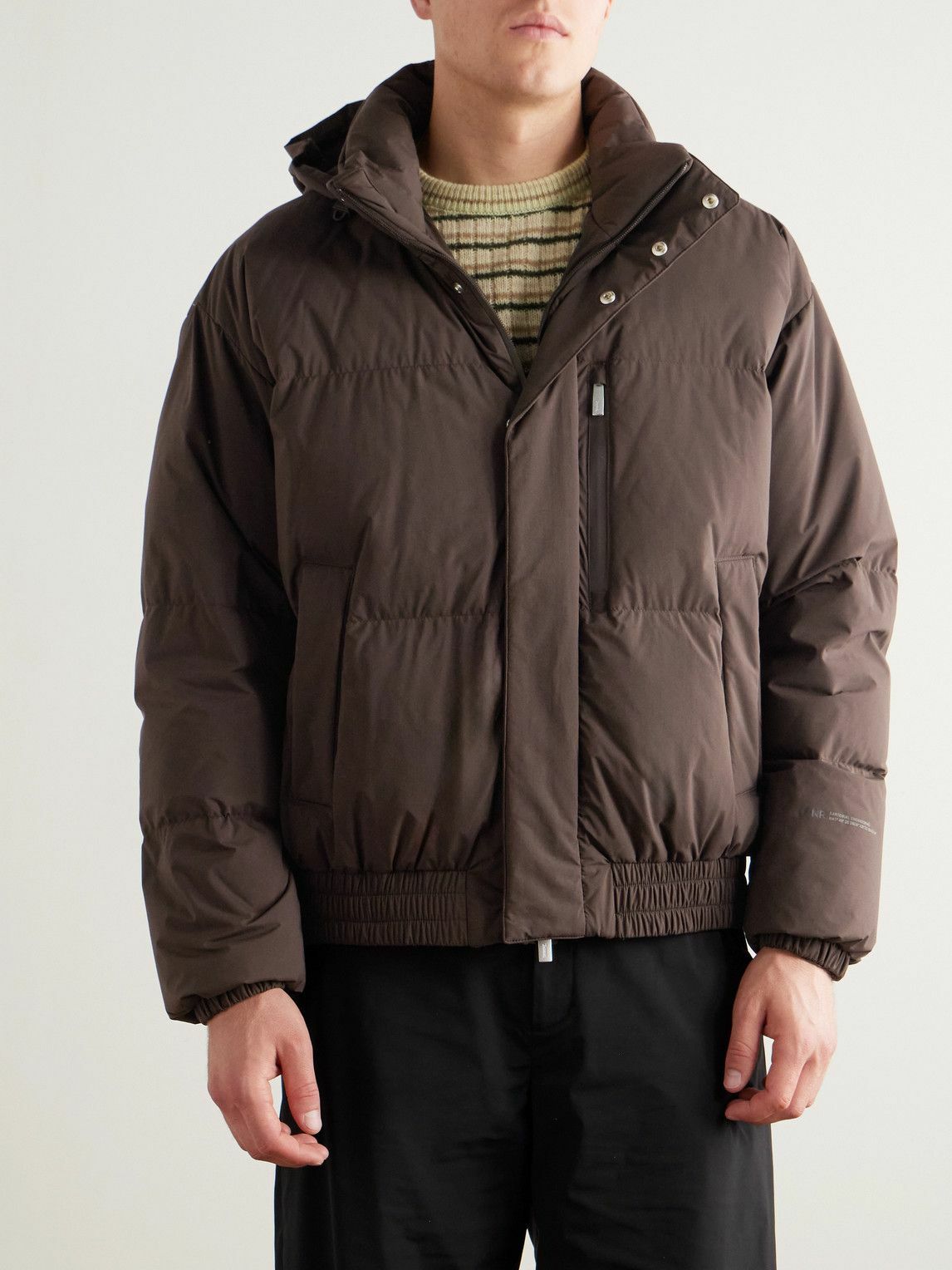 Laminar - Quilted Shell Down Hooded Jacket - Brown