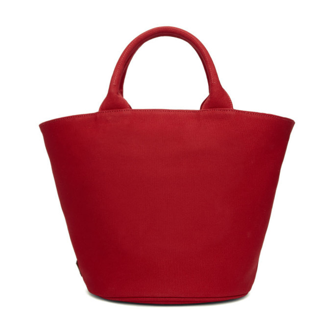 Prada Red Canvas Logo Tote Prada