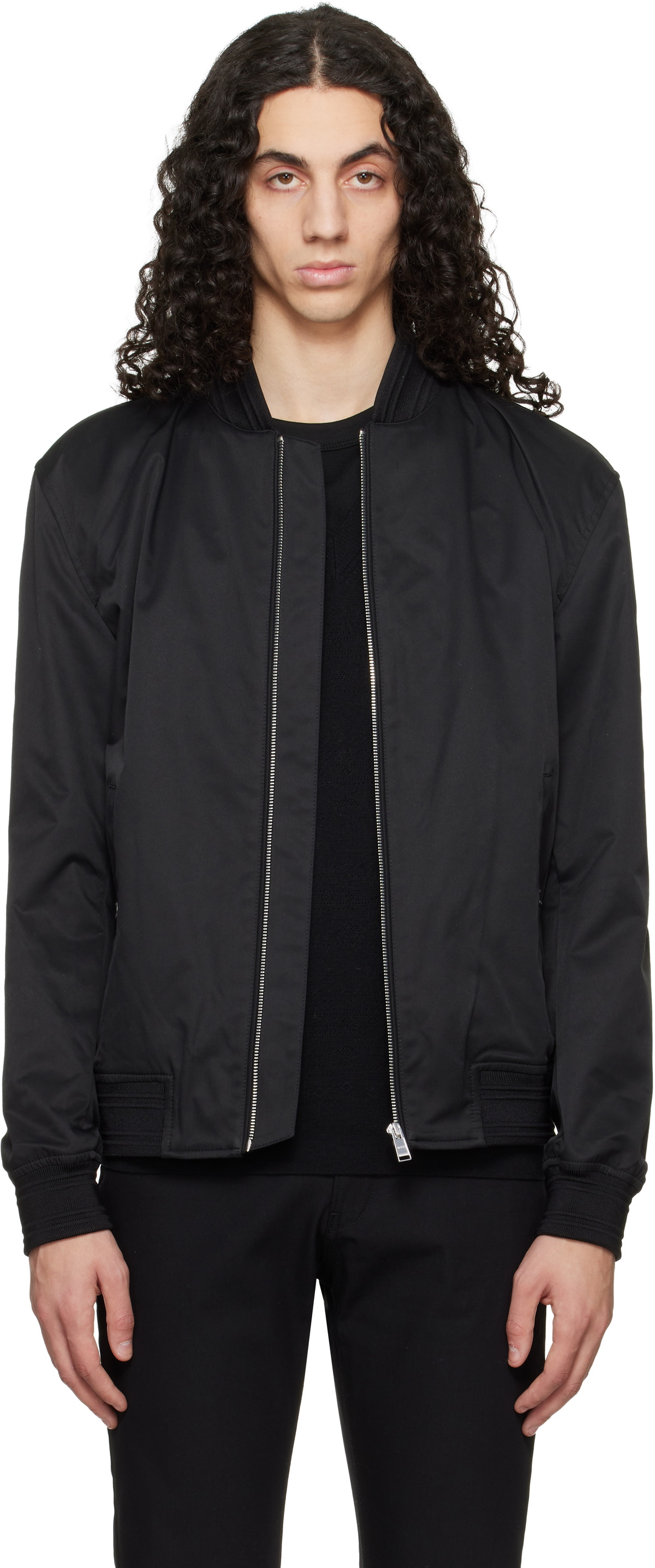 BOSS Black Water-Repellent Bomber Jacket