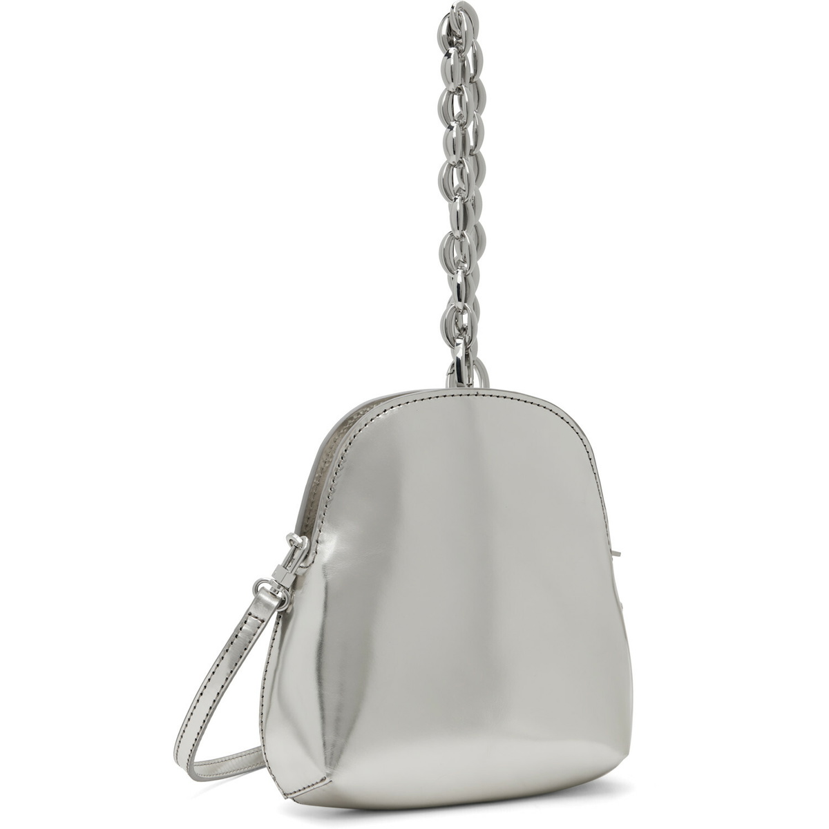 BY FAR Silver Koko Champagne Metallic Leather Bag