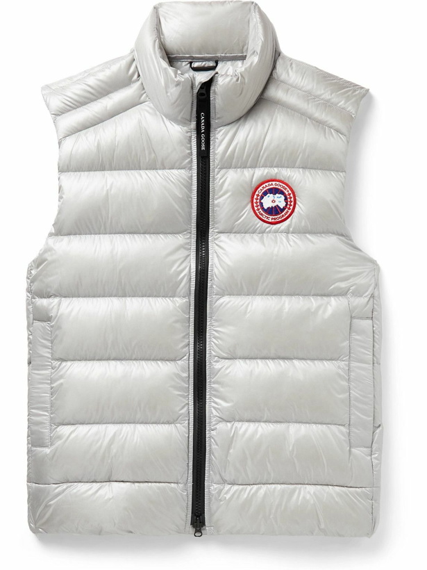 Photo: Canada Goose - Crofton Slim-Fit Quilted Recycled Nylon-Ripstop Down Gilet - Silver